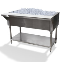Cold Pan Tables with Undershelf