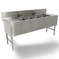 21" Wide All Stainless Steel Underbar Sinks