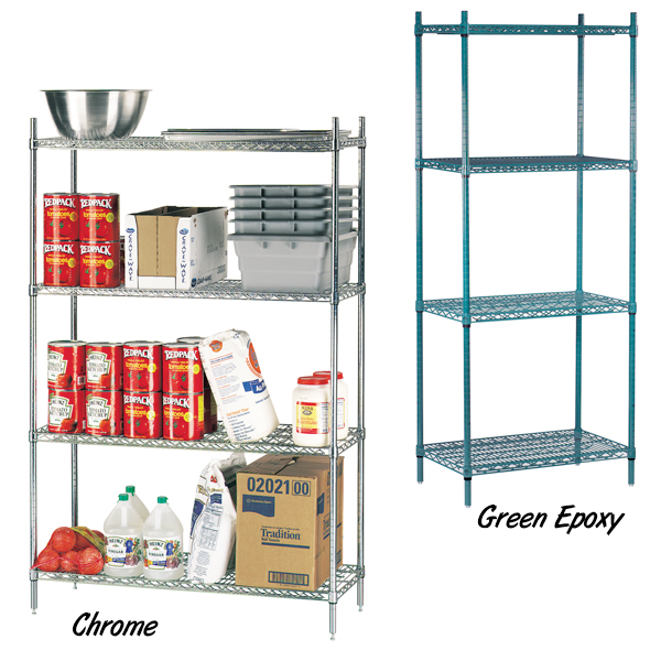 Advance Tabco Chrome & Green Epoxy Wire Shelving