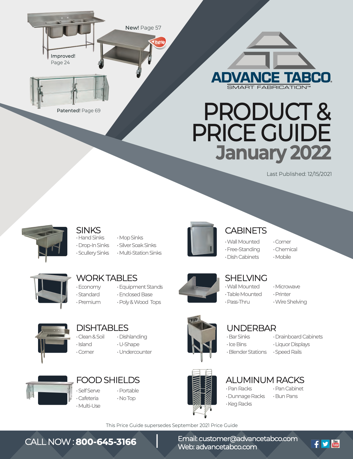 Advance Tabco June 2021 Product Price Guide