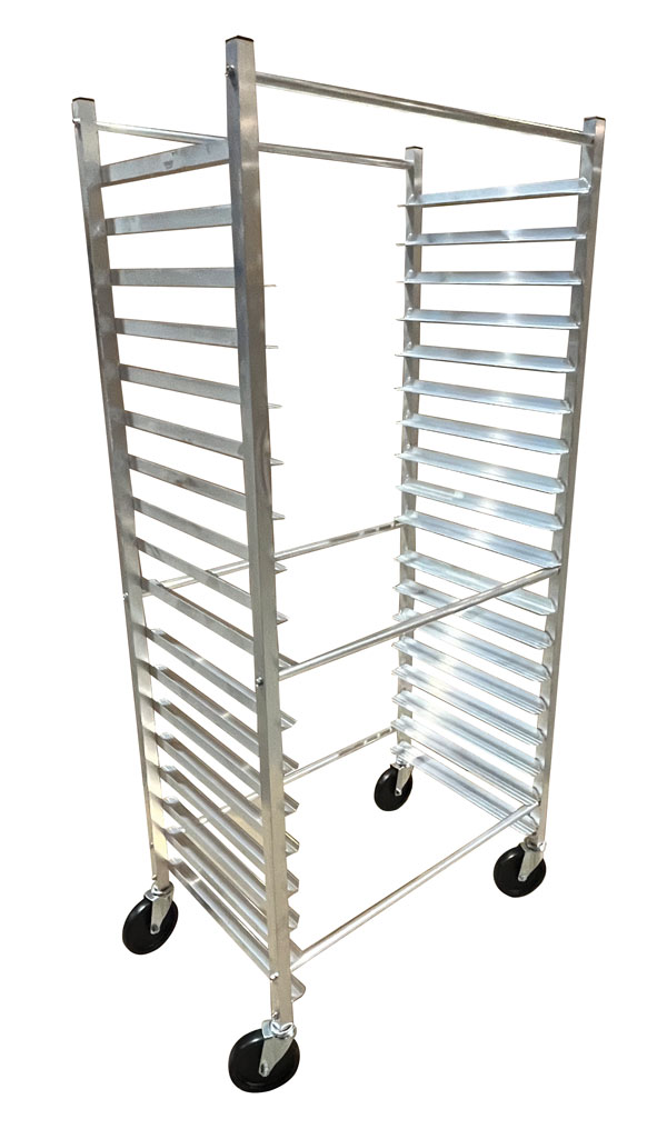 Advance Tabco PR15-4WS Pan Rack, mobile, full height, side loading, 28-1/4W  x 18D x 69-1/4H, (15) 18 x 26 sheet pan capacity, slides on 4 centers